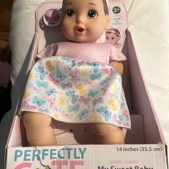 Perfectly Cute Baby Doll with Pink and Multicolor Dress - Picture 1 of 1